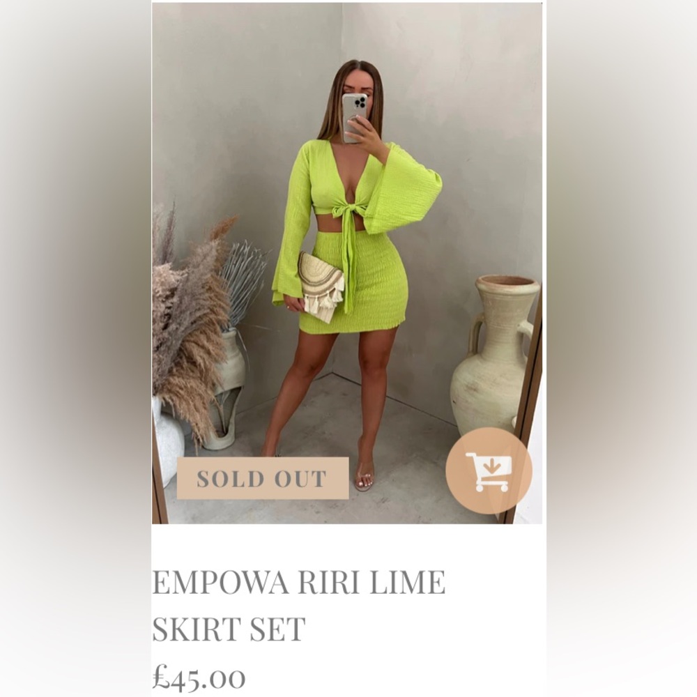 EMPOWA RIRI LIME SKIRT SET (HOT!)